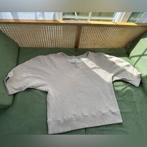 Mara Hoffman Blake Organic Cotton Raglan Sweatshirt Cream Tan Size M